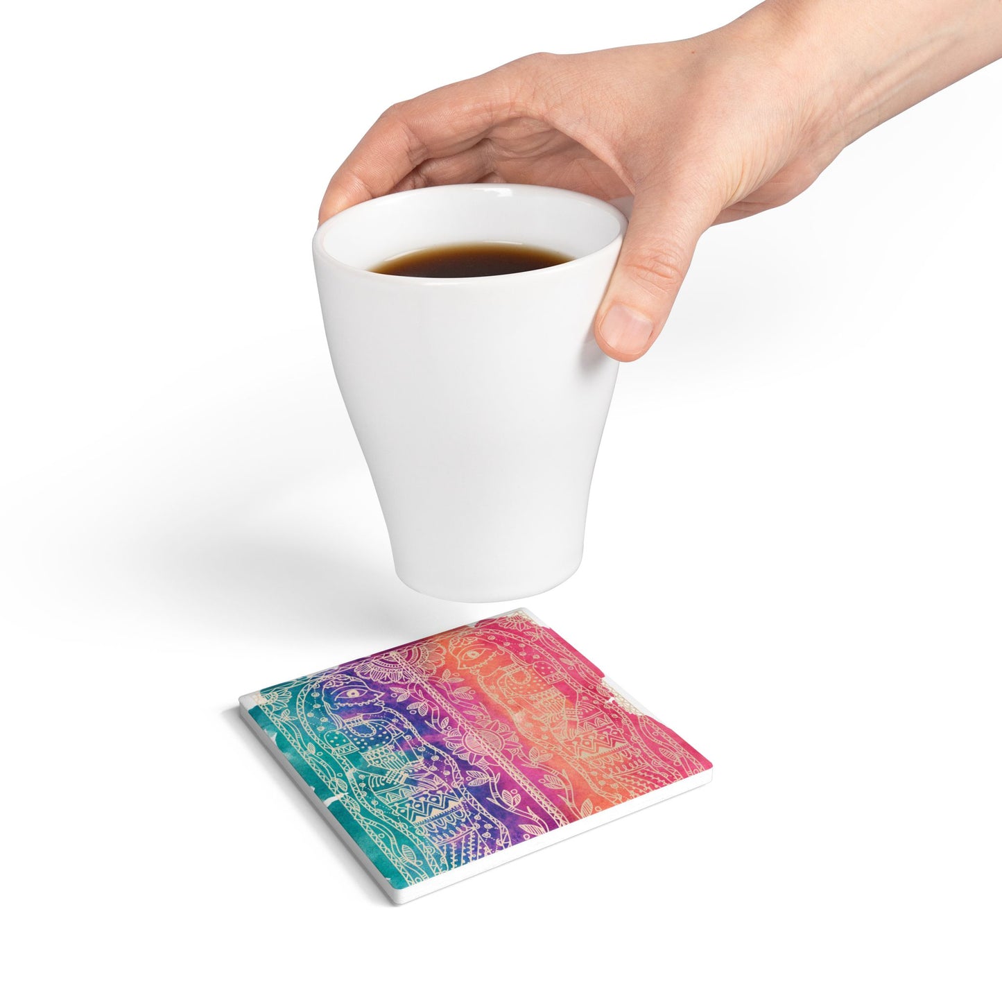 Observe | Reflect | Discover -Ceramic Coaster
