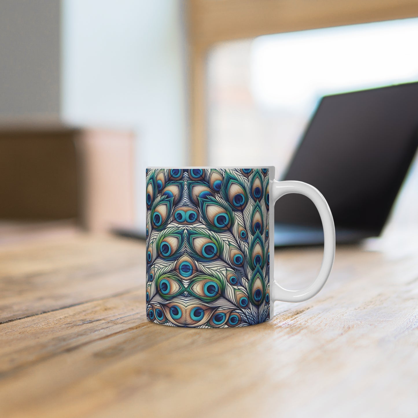 Colorful Artistic Ceramic Mug | 'Celestial Plumage'