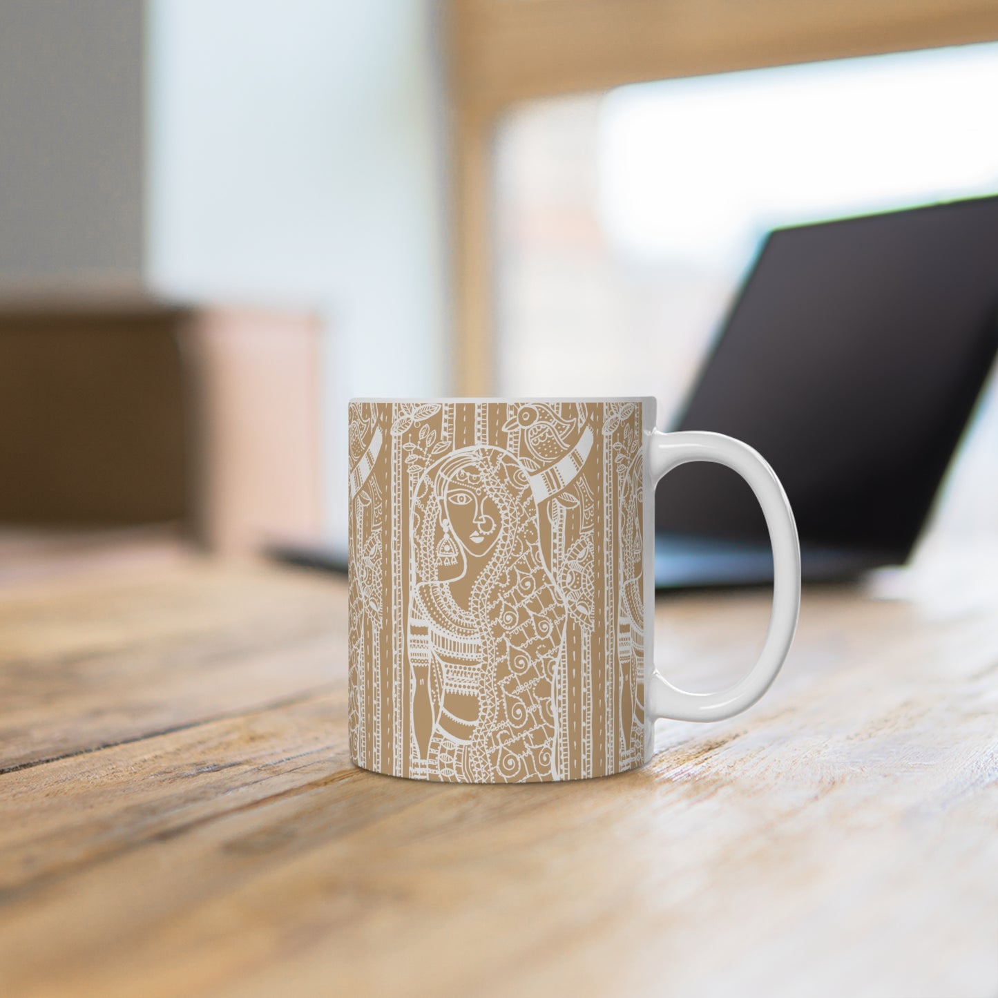 Colorful Artistic Ceramic Mug | 'Priyas Promise Natural'