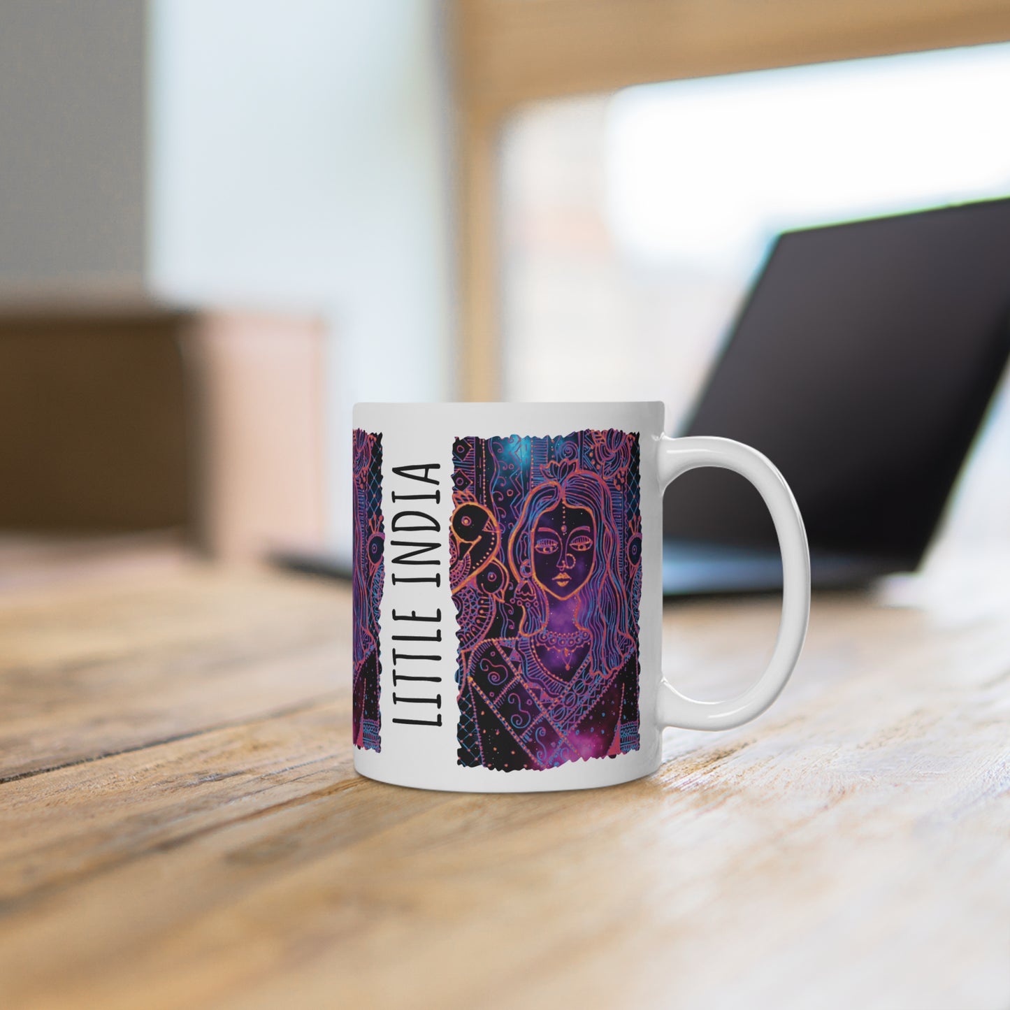 Colorful Artistic Ceramic Mug -'Little India Glowing