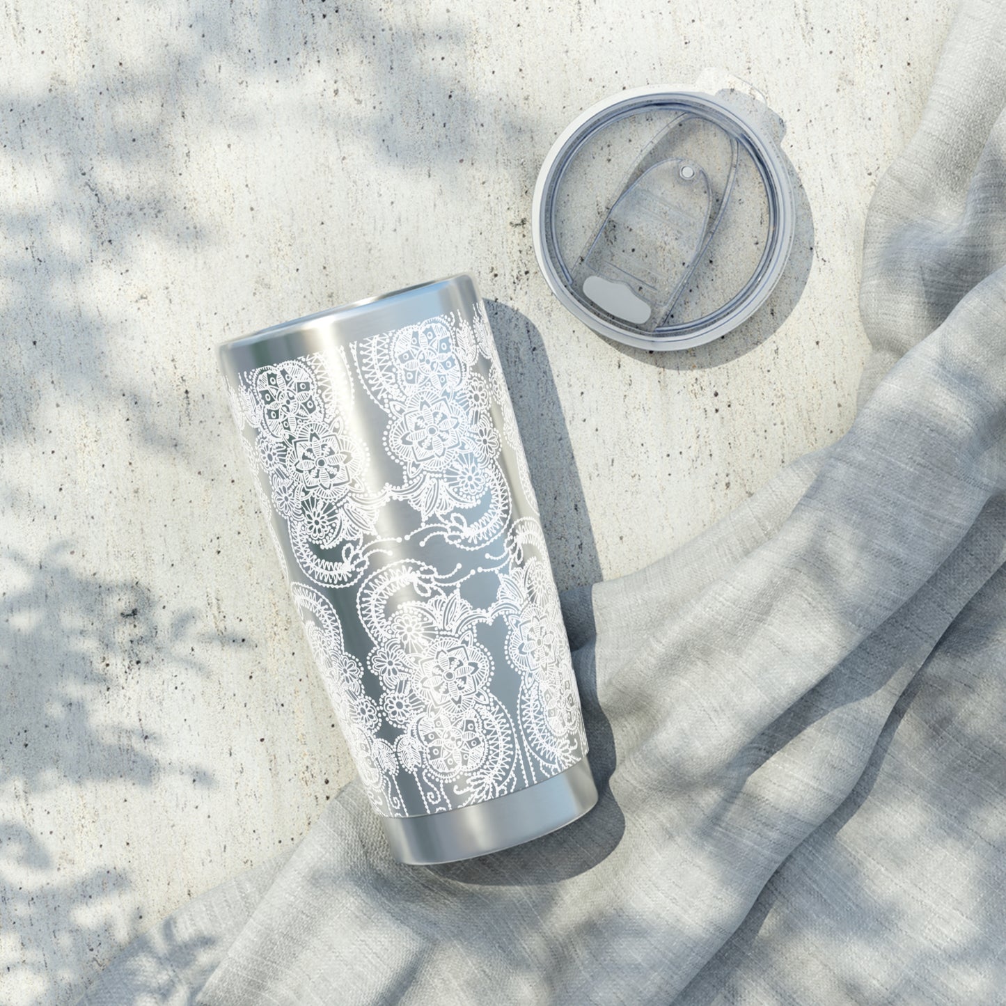 Vagabond 20oz Tumbler - Lefkara in White