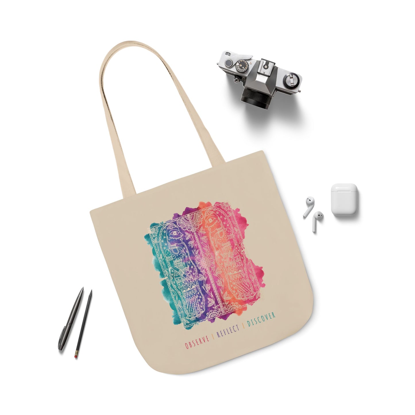 'Observe | Reflect | Discover' |  Canvas Tote Bag