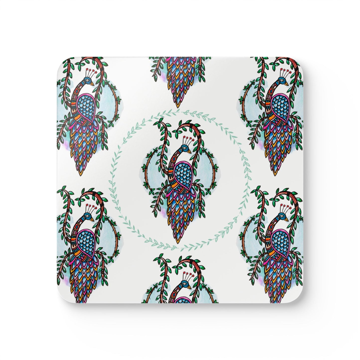 'Heras Vision' - Majestic Birds |  Cork Coaster Set - Rustic Home Decor & Drinkware Accessory