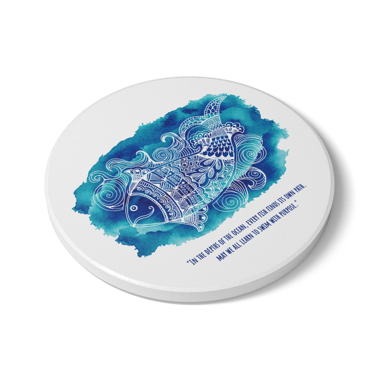 'Swim with purpose' |  Ceramic Coaster - Vibrant Drinkware Decor for Home & Gifts