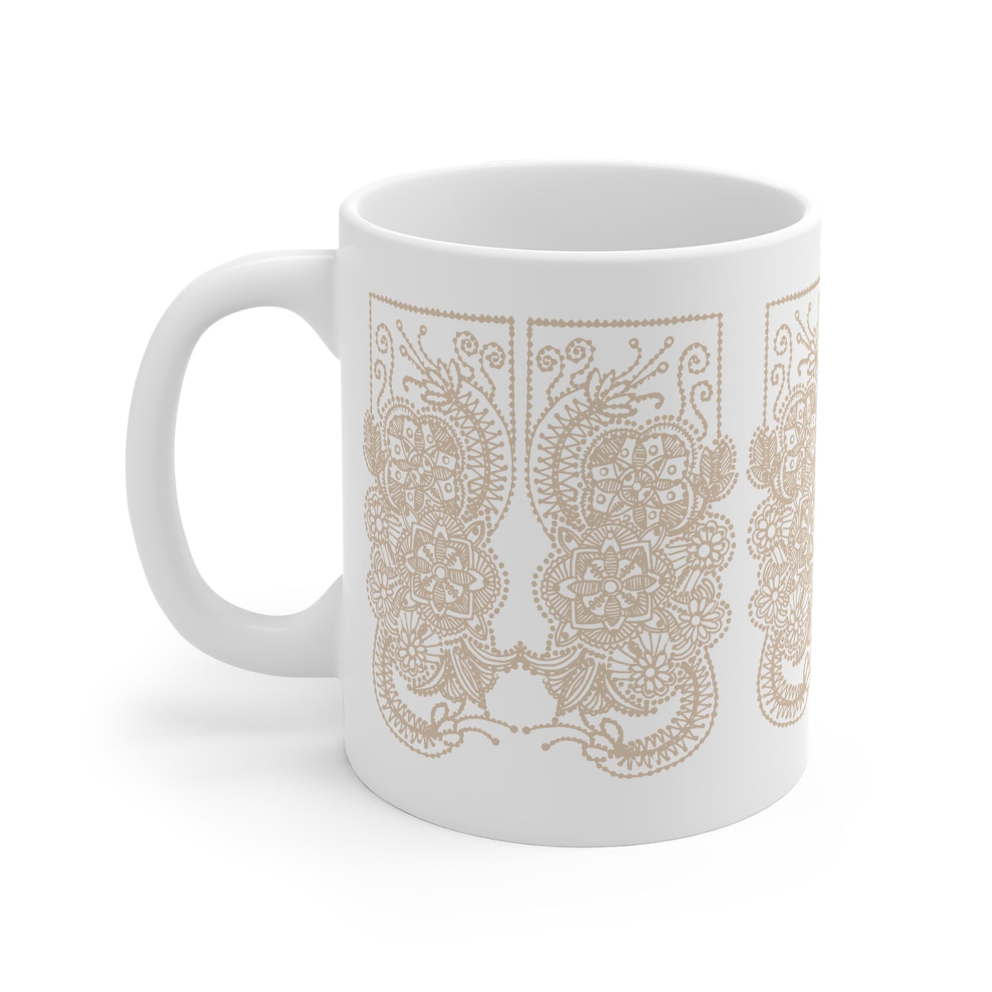 Colorful Artistic Ceramic Mug - Lefkara on White