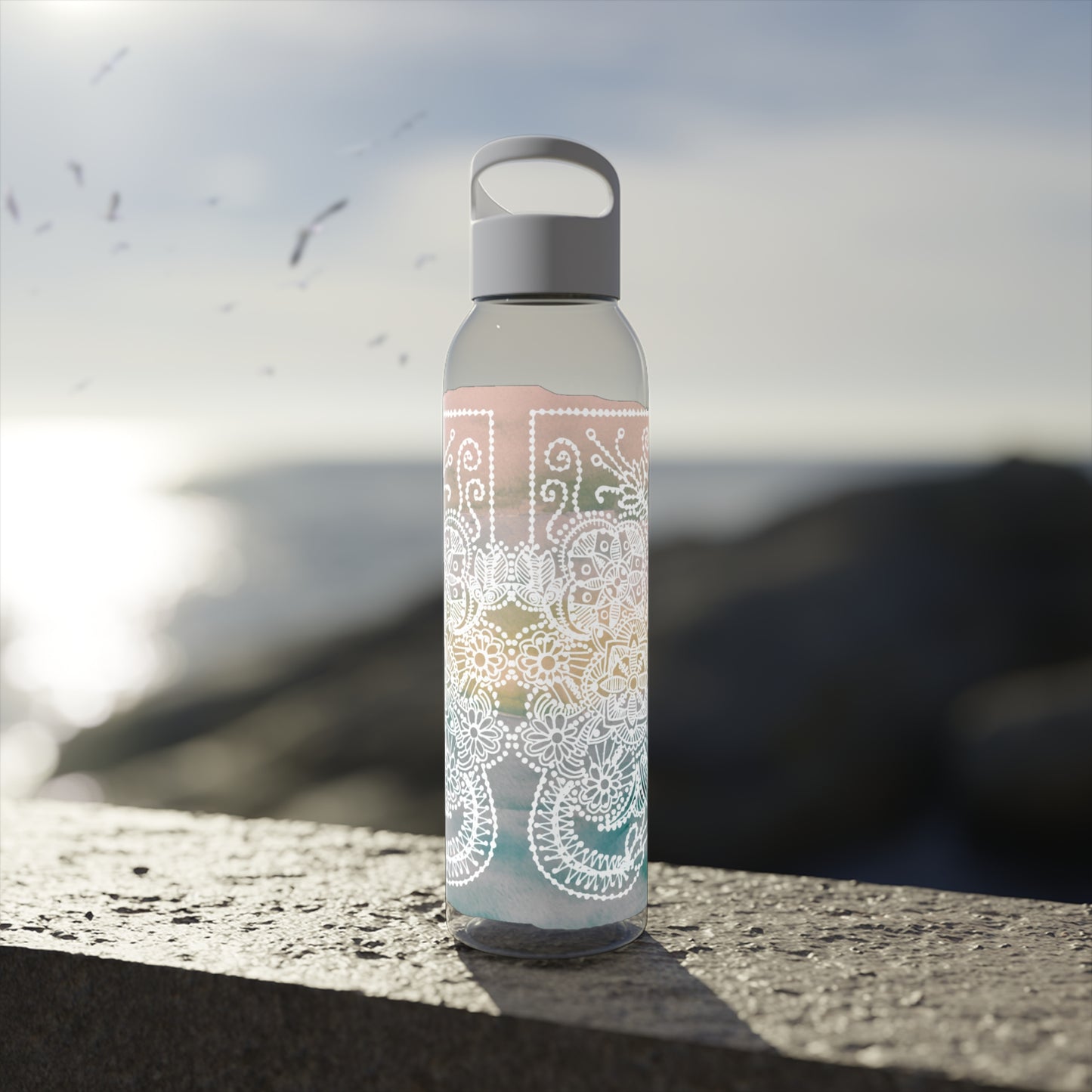 Pastel Mandala Fusion | Sky Water Bottle - Stylish Insulated Bottle