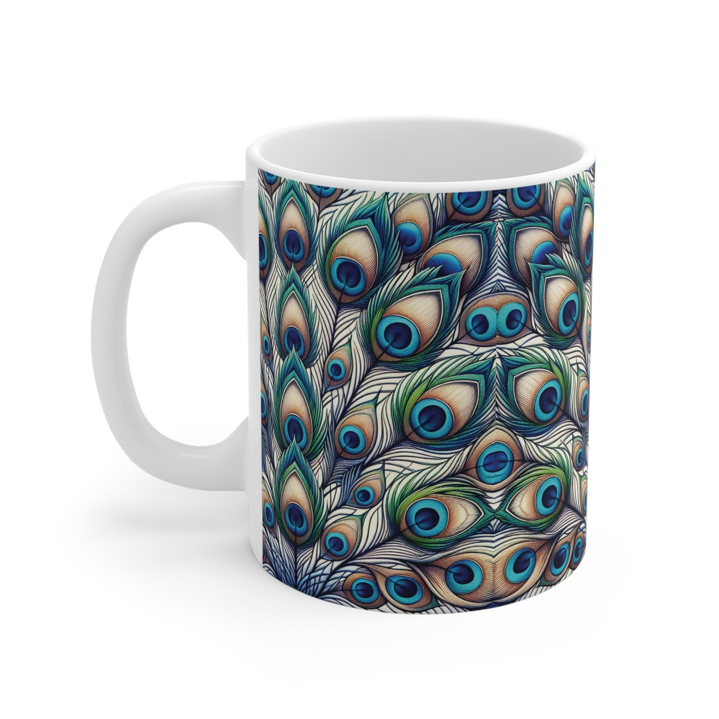 Colorful Artistic Ceramic Mug | 'Celestial Plumage'
