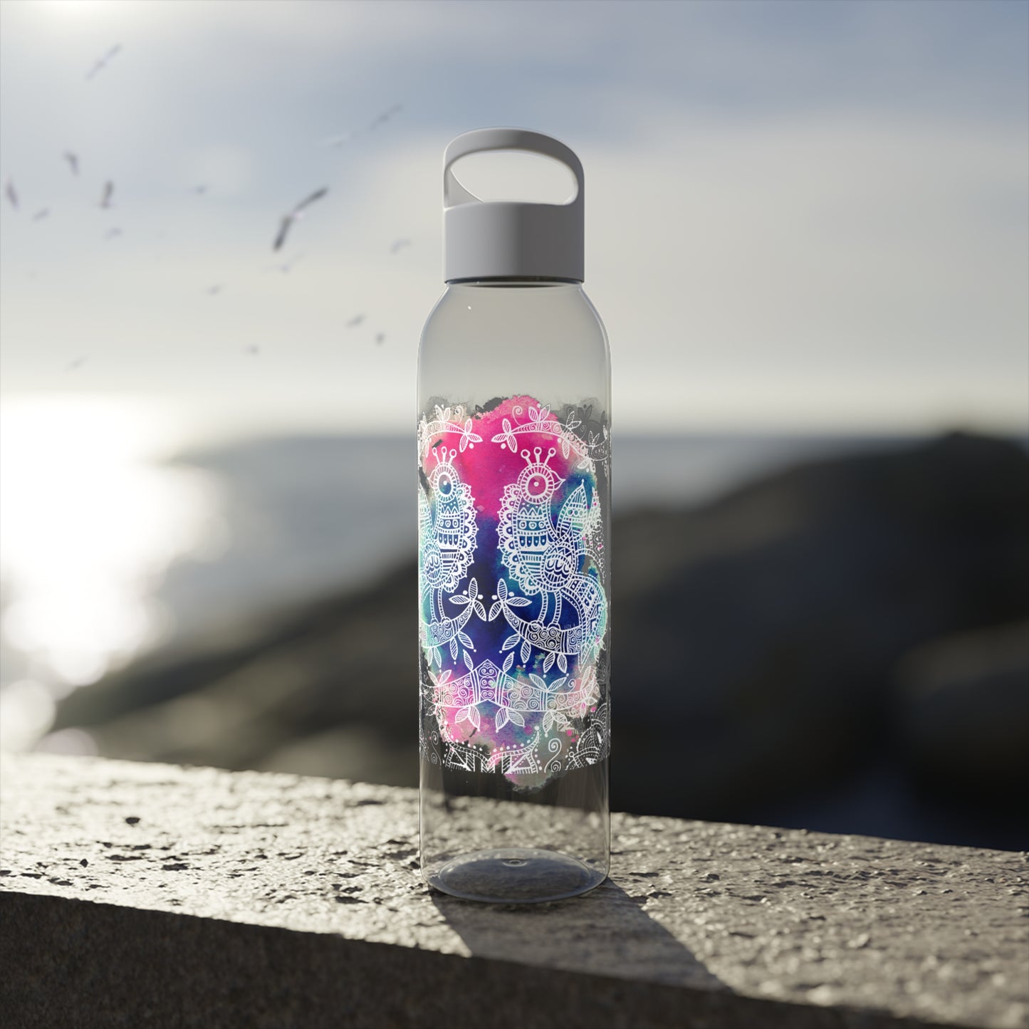 'Pavo Majestic Birds' | Sky Water Bottle - Stylish Insulated Bottle