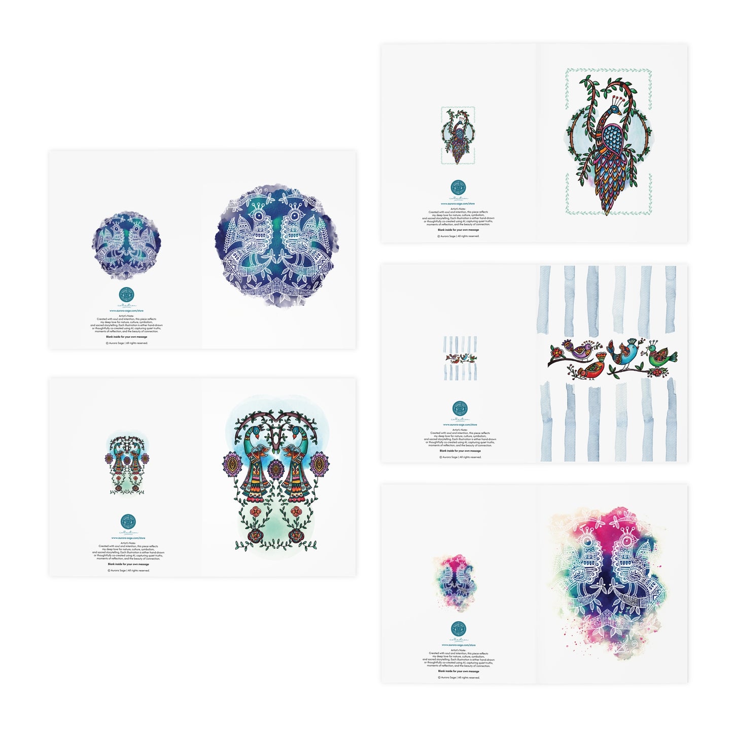 Majestic Birds Collection - 5-Multi Design Greeting Cards