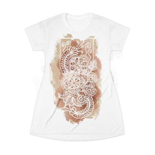 Flowermandala Natural - T-Shirt Dress