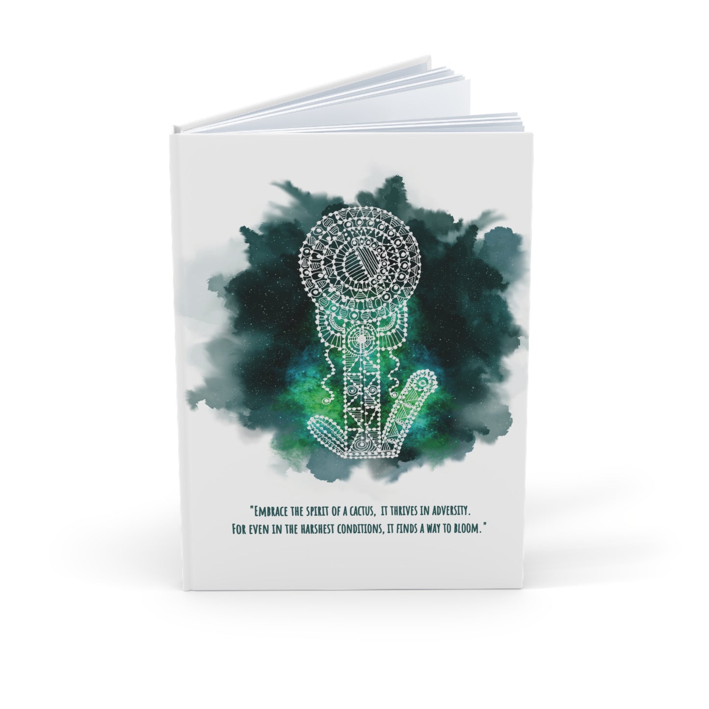 'Embrace the Spirit of a Cactus' Verde Green - A5 Hard Cover Journal