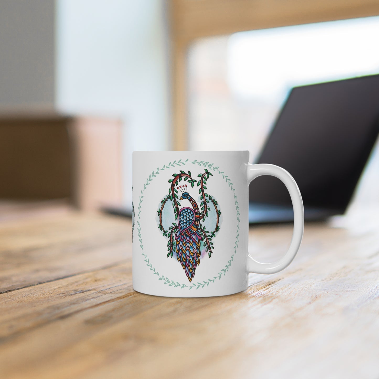 Colorful Artistic Ceramic Mug - 'Heras Vision' - Majestic Birds