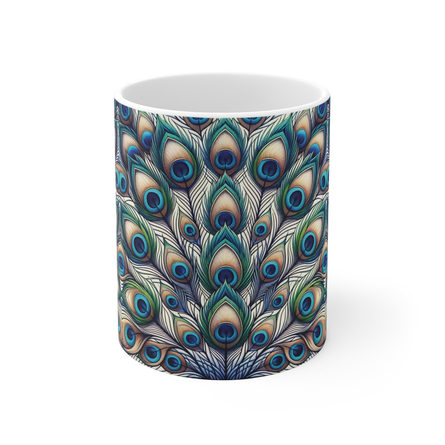 Colorful Artistic Ceramic Mug | 'Celestial Plumage'