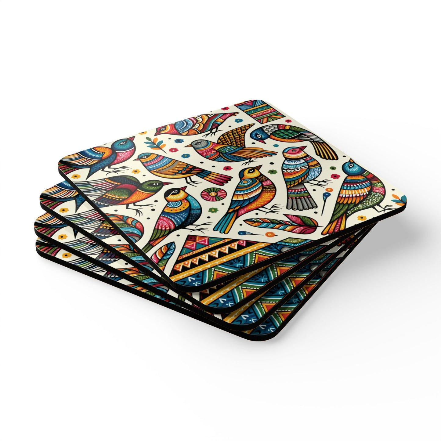 Majestic Birds Co-creation |  Cork Coaster Set - Rustic Home Decor & Drinkware Accessory