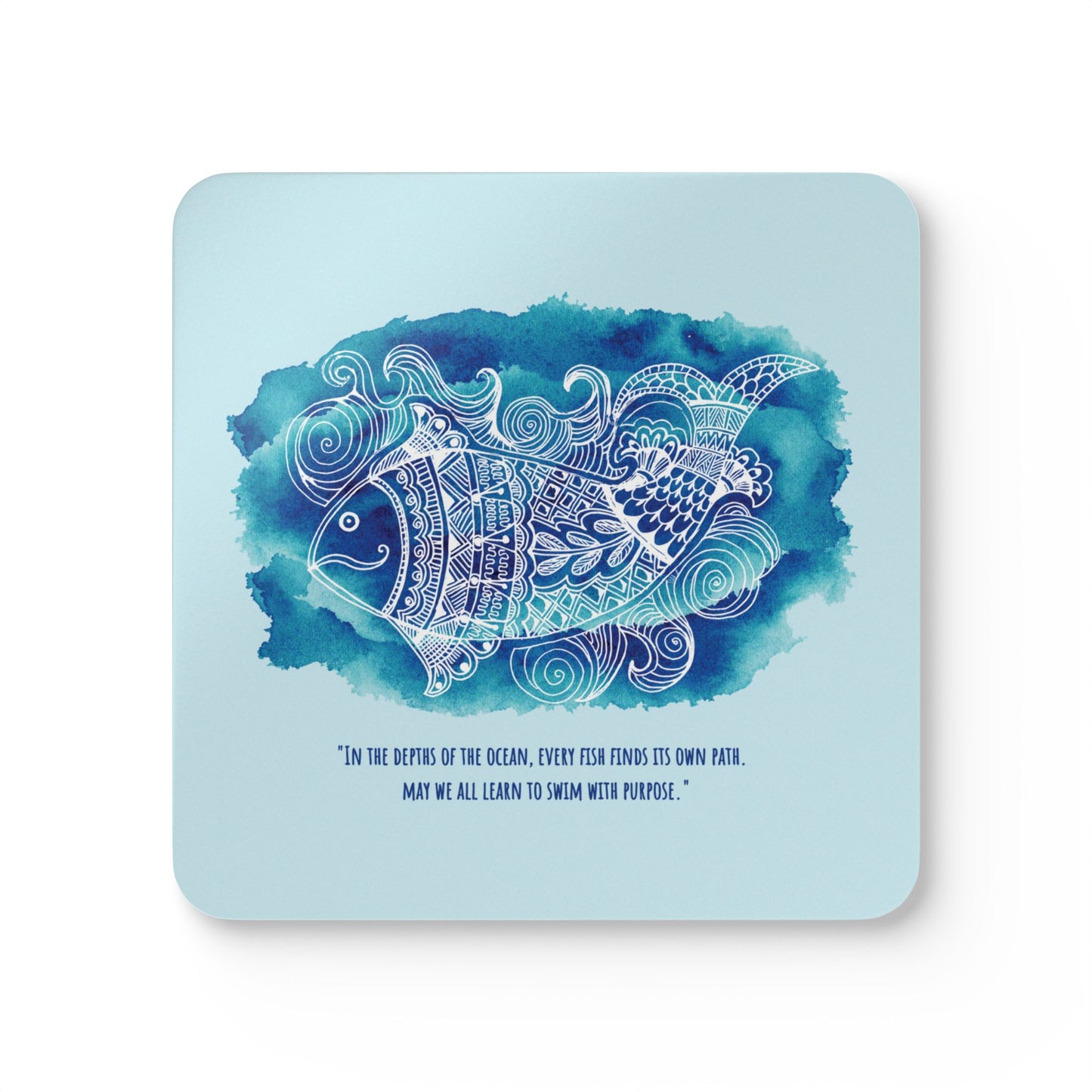 'Swim with purpose' | Cork Coaster Set - Rustic Home Decor & Drinkware Accessory