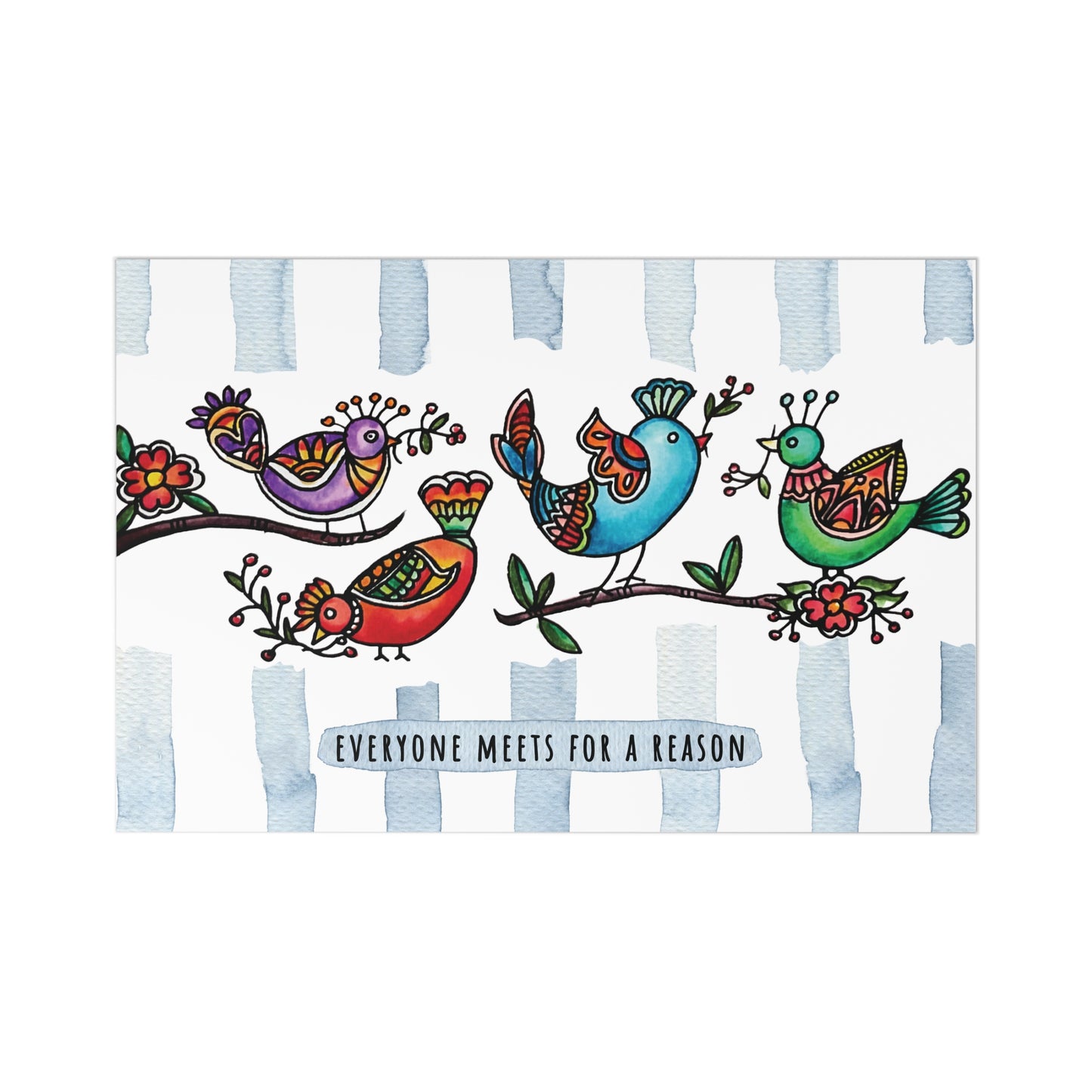 Everyone Meets for a Reason | Blue -  Postcard Set (7 pcs) - Perfect for Heartfelt Messages