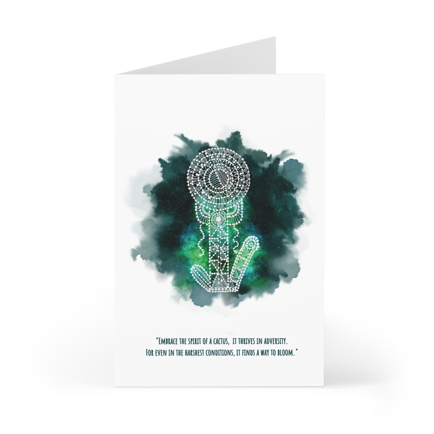 'Embrace the Spirit of a Cactus' Verde Green | Greeting Cards Set of 7 for Every Occasion
