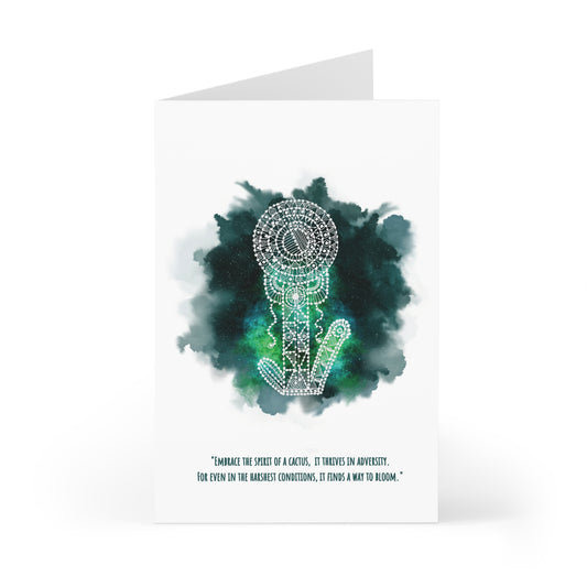 'Embrace the Spirit of a Cactus' Verde Green | Greeting Cards Set of 7 for Every Occasion