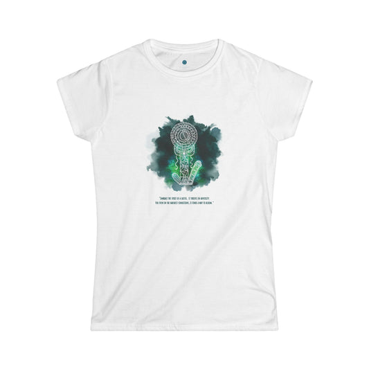 Women's Softstyle Tee | 'Embrace the Spirit of a Cactus' Verde Green