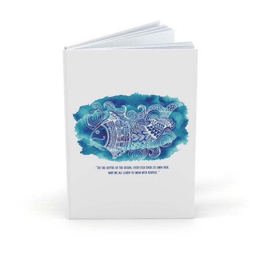 'Swim with purpose'  - Hardcover Journal - A5