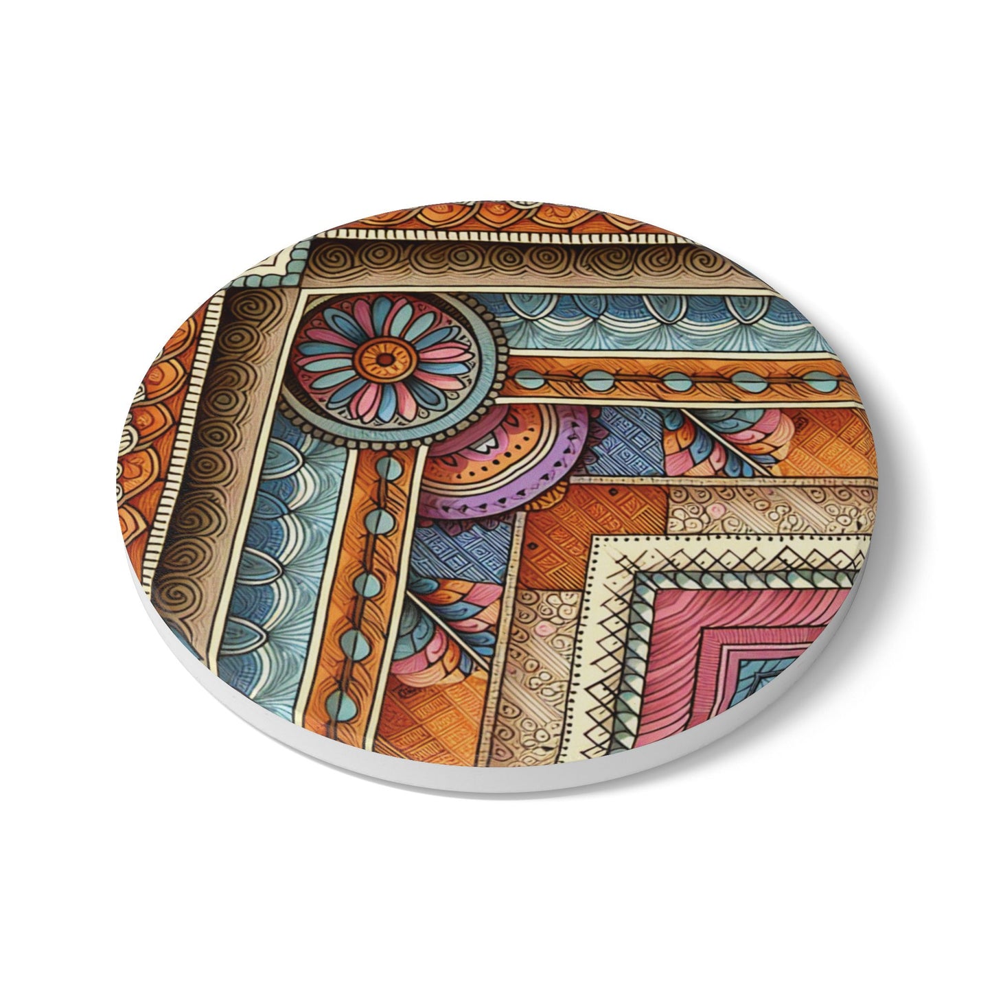Patterns and Beyond |  Ceramic Coaster - Vibrant Drinkware Decor for Home & Gifts
