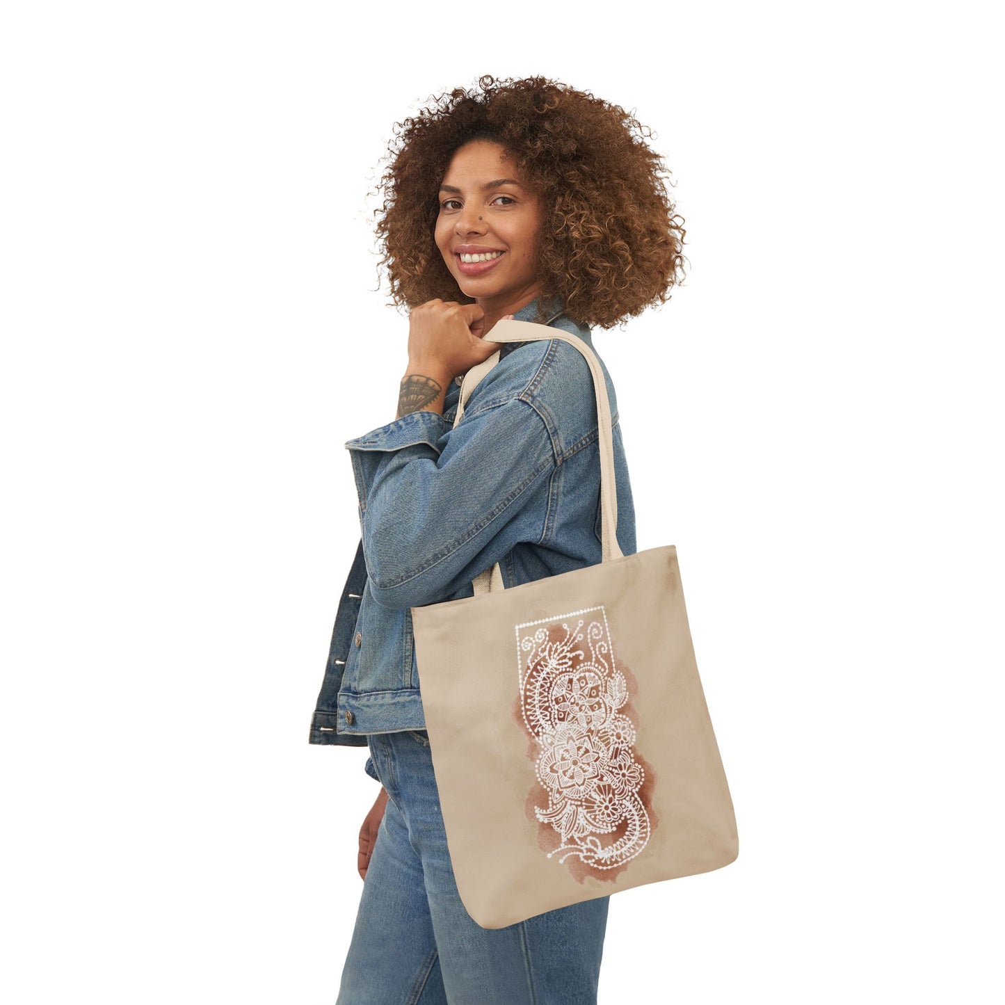 Flowermandala Natural | Canvas Tote Bag