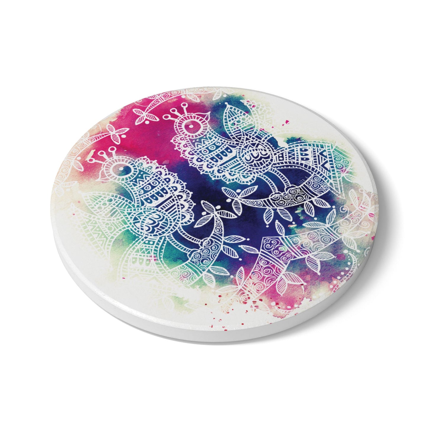 'Pavo' - Majestic Bird |  Ceramic Coaster - Vibrant Drinkware Decor for Home & Gifts