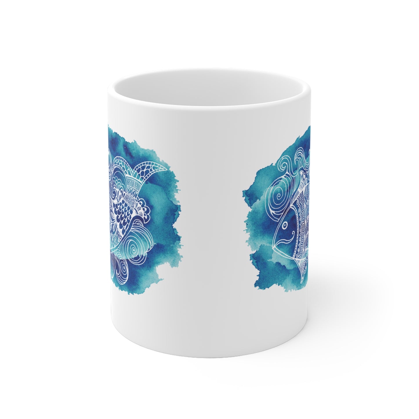 Colorful Artistic Ceramic Mug - "Swim with Purpose."