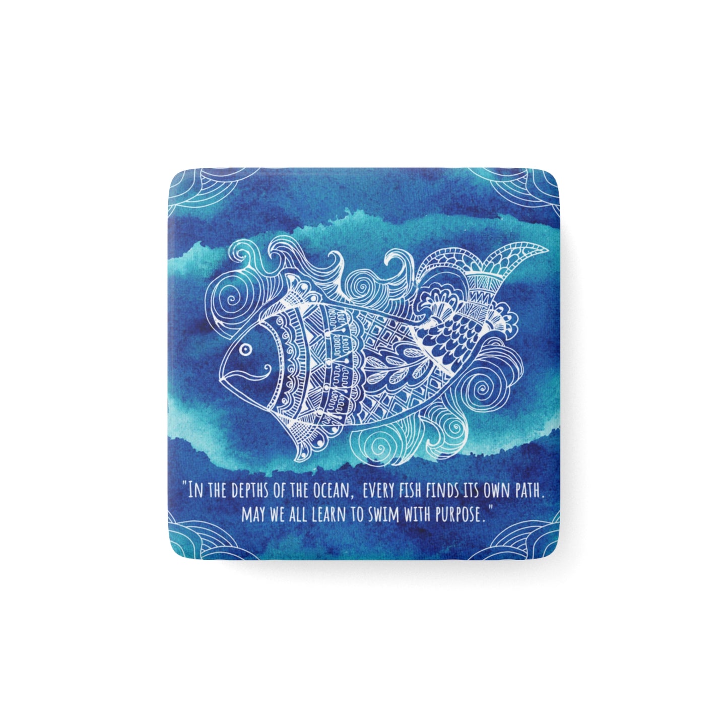 Inspirational Porcelain Magnet - Swim with Purpose