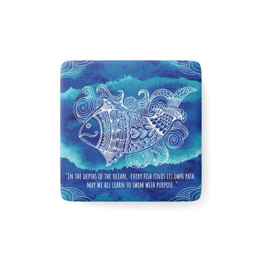 Inspirational Porcelain Magnet - Swim with Purpose