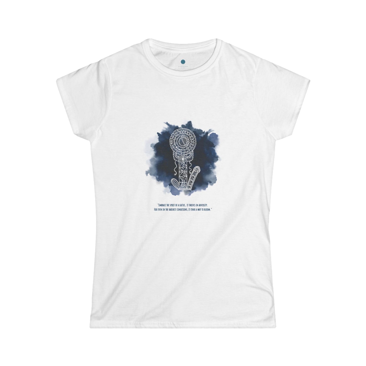 Women's Softstyle Tee | 'Embrace the Spirit of a Cactus' Prussian Blue