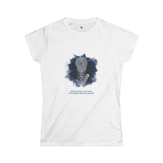 Women's Softstyle Tee | 'Embrace the Spirit of a Cactus' Prussian Blue
