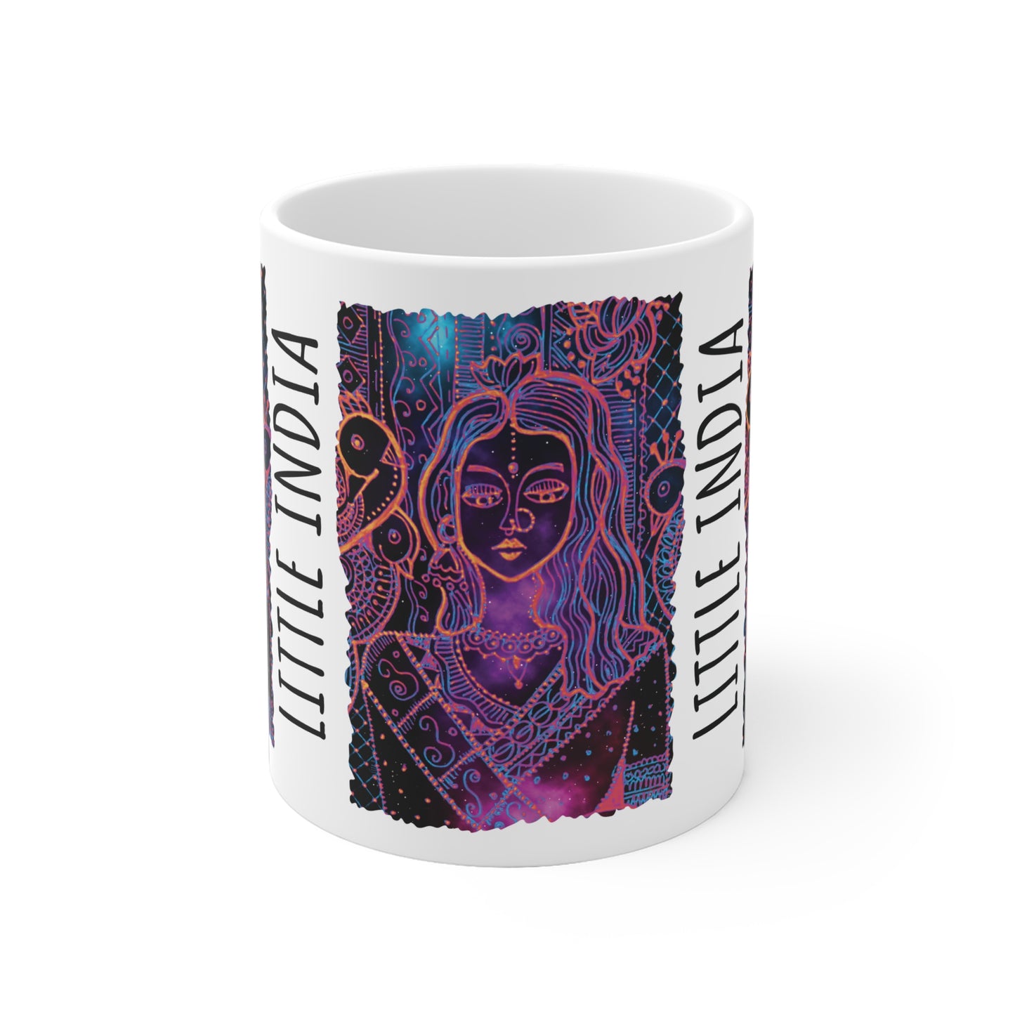 Colorful Artistic Ceramic Mug -'Little India Glowing