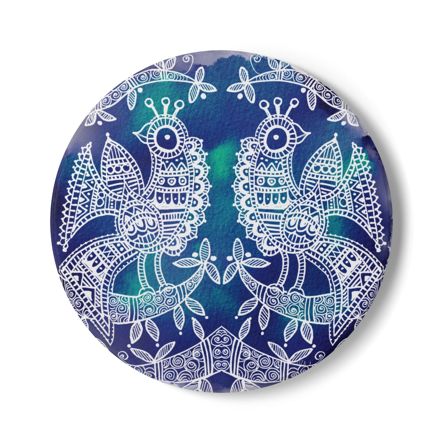 'Mayura' - Majestic Bird |  Ceramic Coaster - Vibrant Drinkware Decor for Home & Gifts
