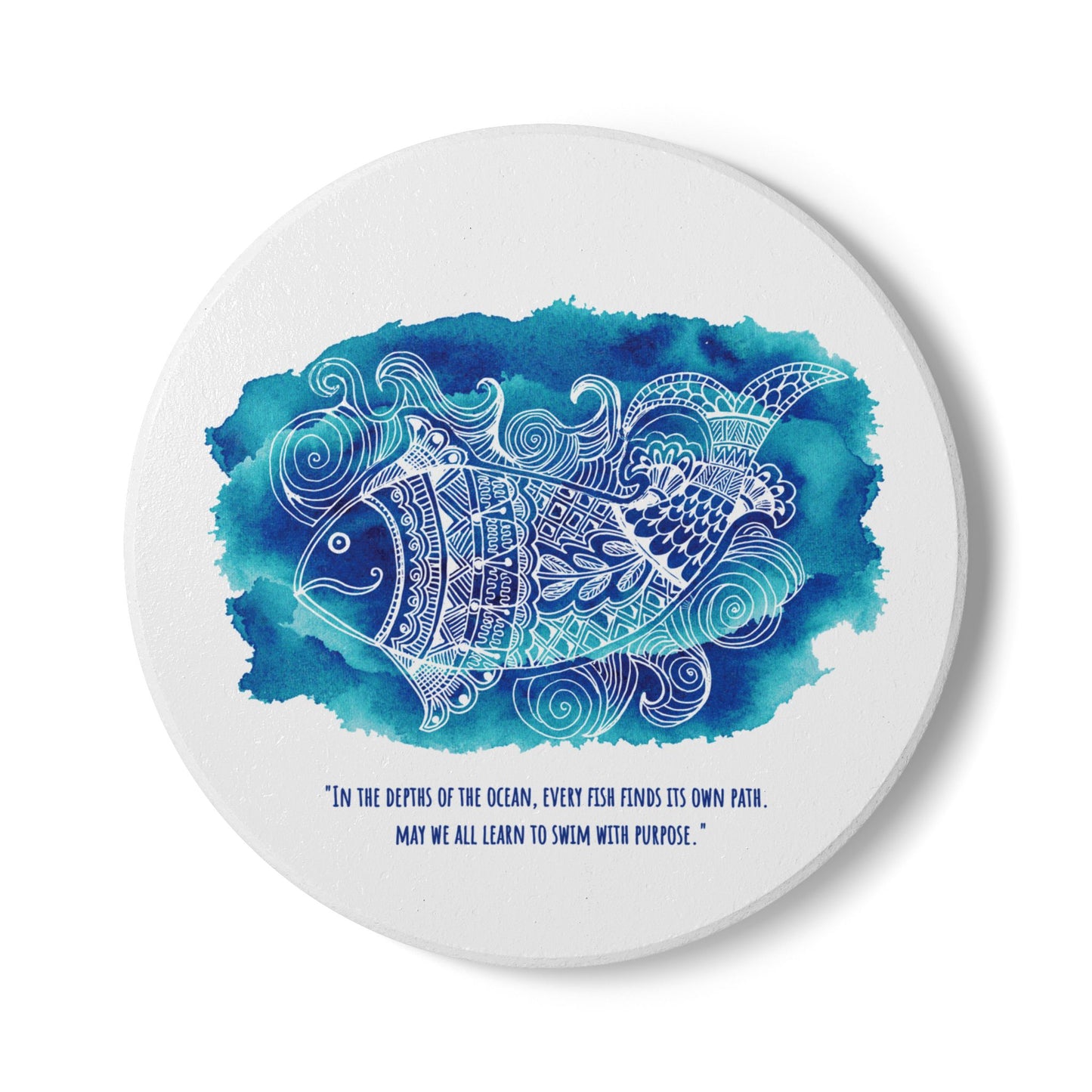 'Swim with purpose' |  Ceramic Coaster - Vibrant Drinkware Decor for Home & Gifts