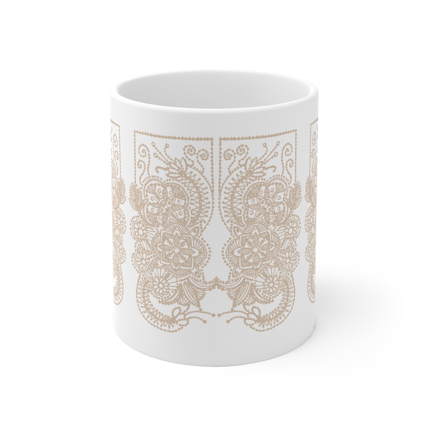 Colorful Artistic Ceramic Mug - Lefkara on White