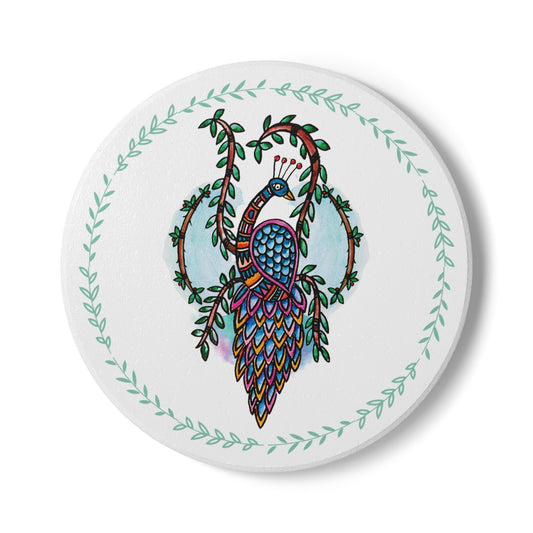'Heras Vision' - Majestic Birds |  Ceramic Coaster - Vibrant Drinkware Decor for Home & Gifts
