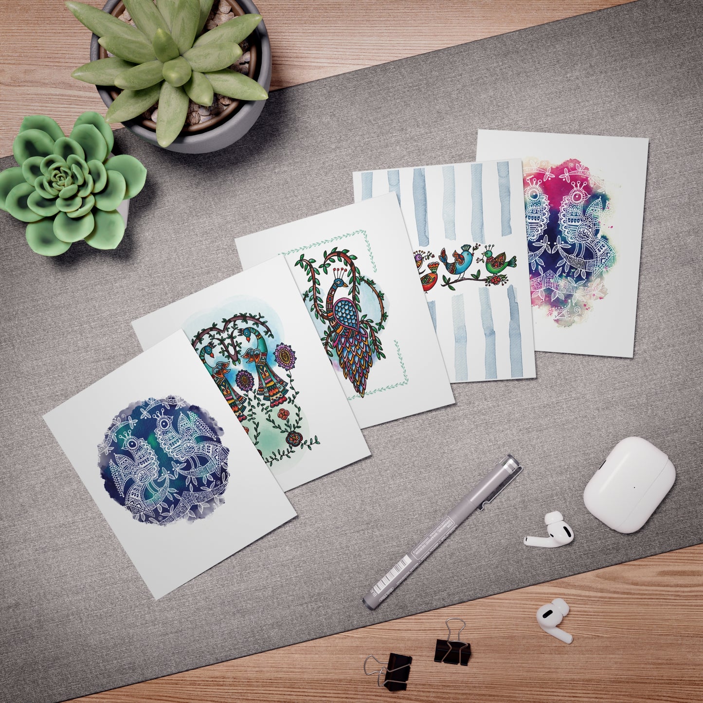 Majestic Birds Collection - 5-Multi Design Greeting Cards