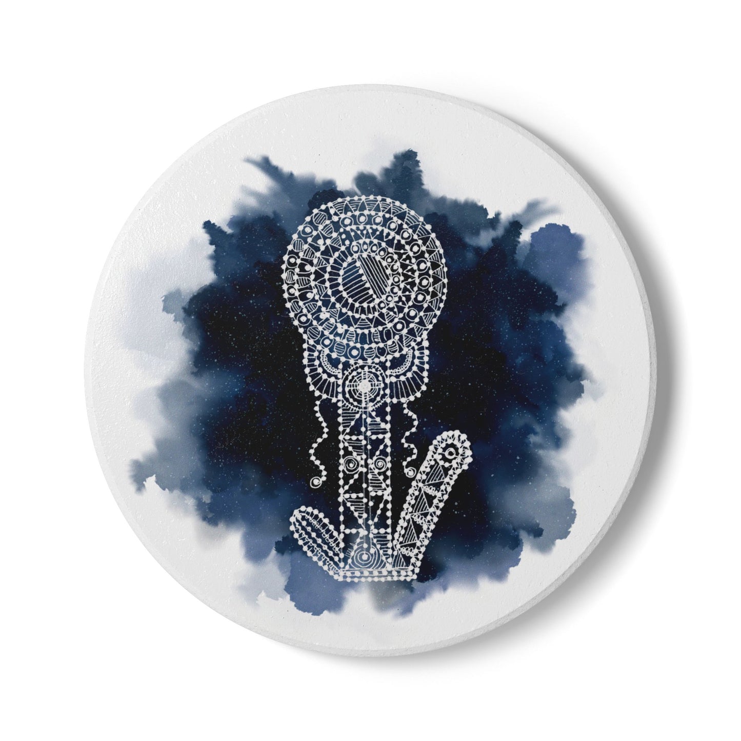 'Embrace the Spirit of a Cactus' Prussian Blue |  Ceramic Coaster - Vibrant Drinkware Decor for Home & Gifts