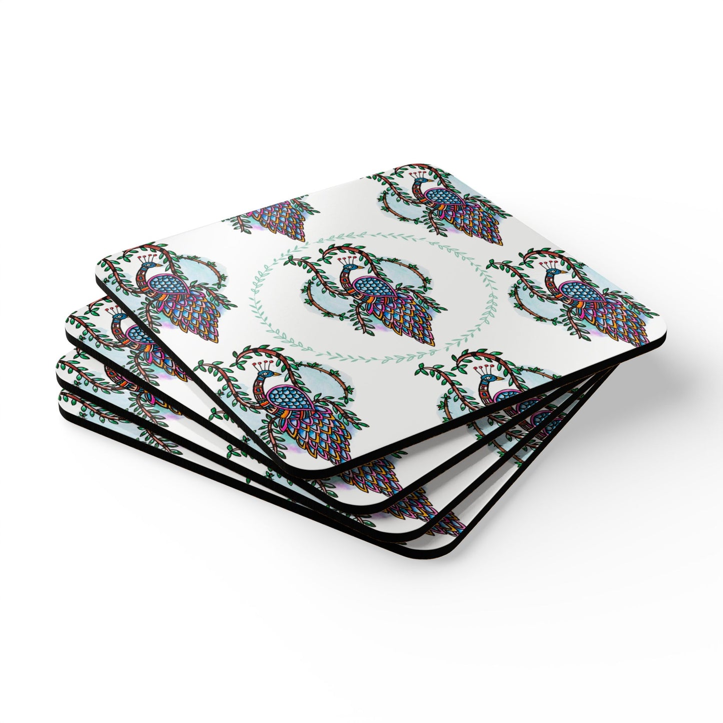 'Heras Vision' - Majestic Birds |  Cork Coaster Set - Rustic Home Decor & Drinkware Accessory