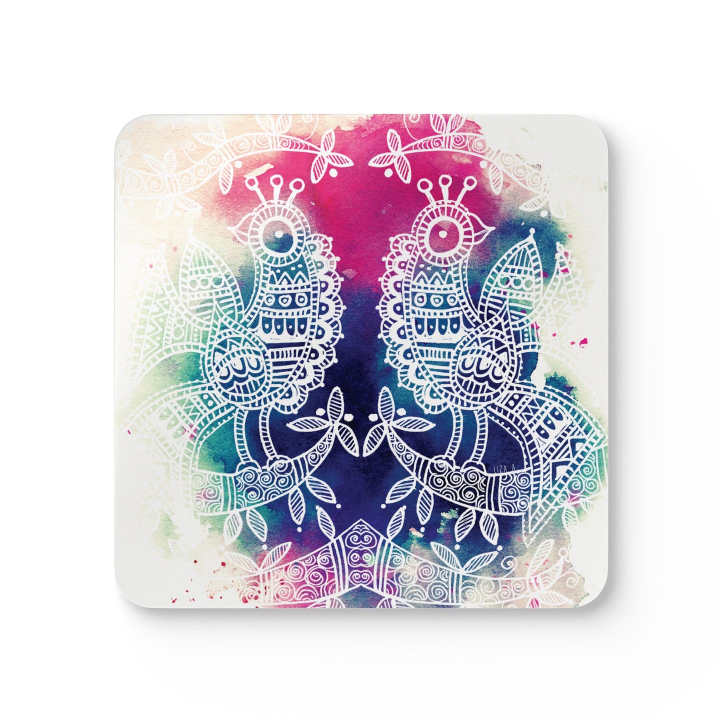 'Pavo' - Majestic Bird  |  Cork Coaster Set - Rustic Home Decor & Drinkware Accessory