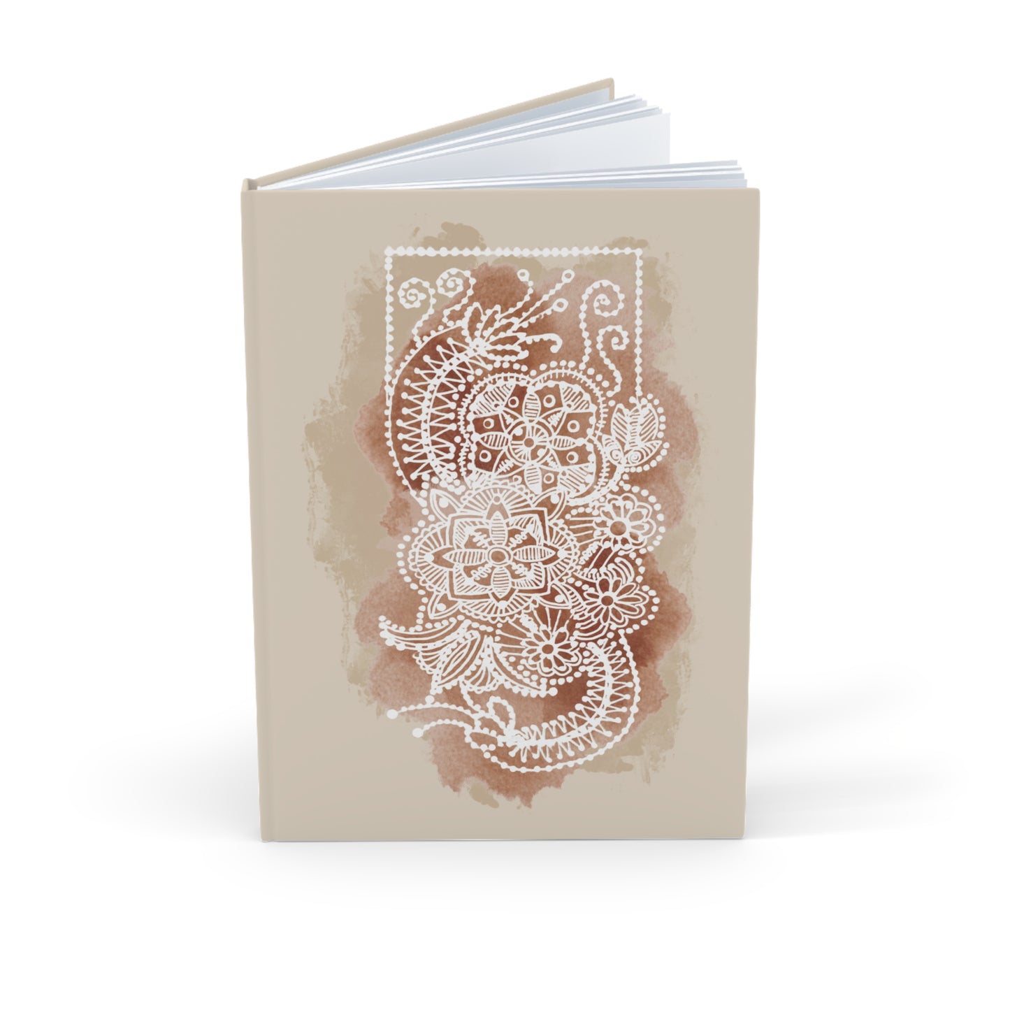 Flowerandala Natural | Madhubani Fusion  - Hardcover Journal - A5