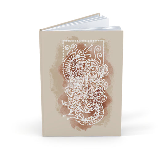 Flowerandala Natural | Madhubani Fusion  - Hardcover Journal - A5