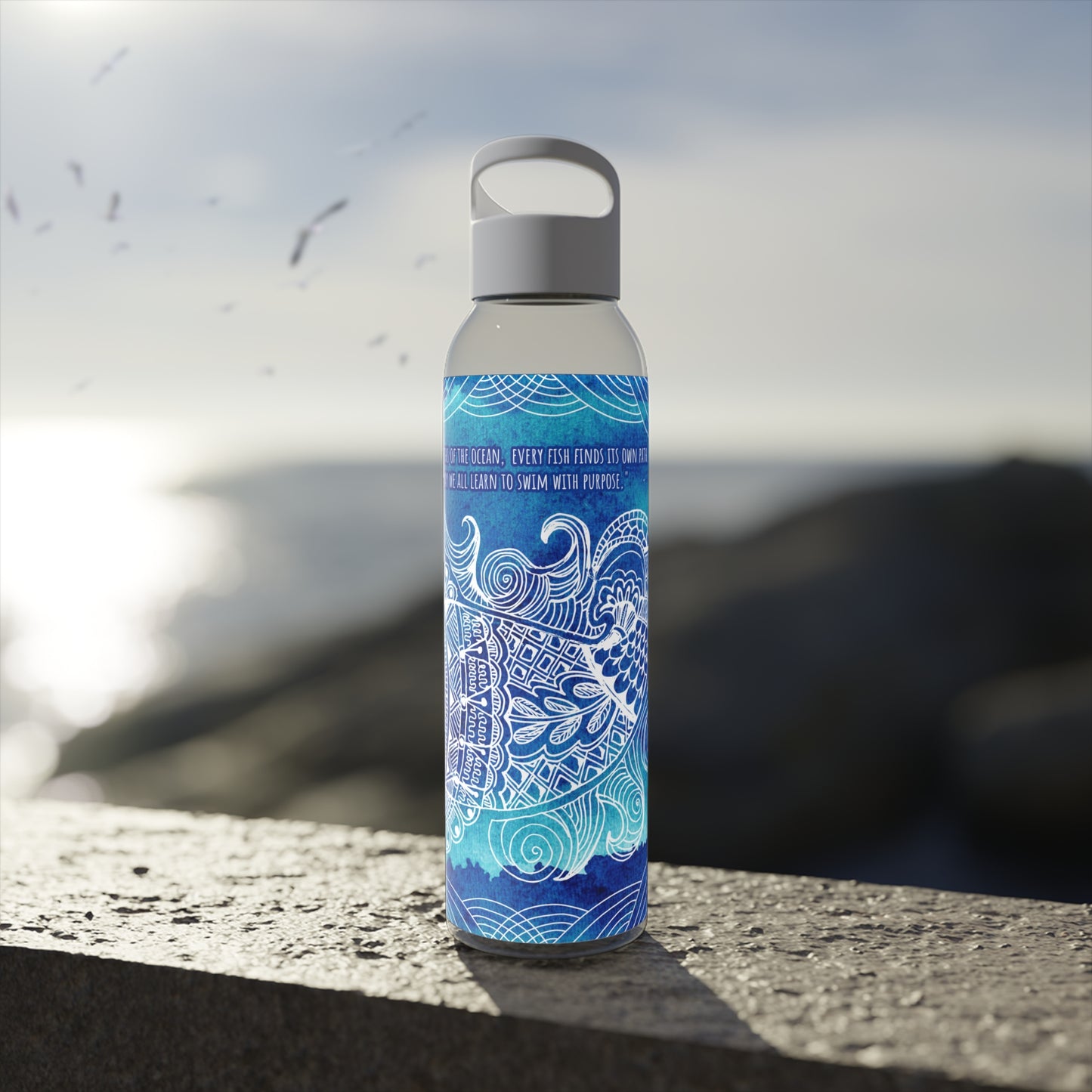 Swim with Purpose | Sky Water Bottle - Stylish Insulated Bottle