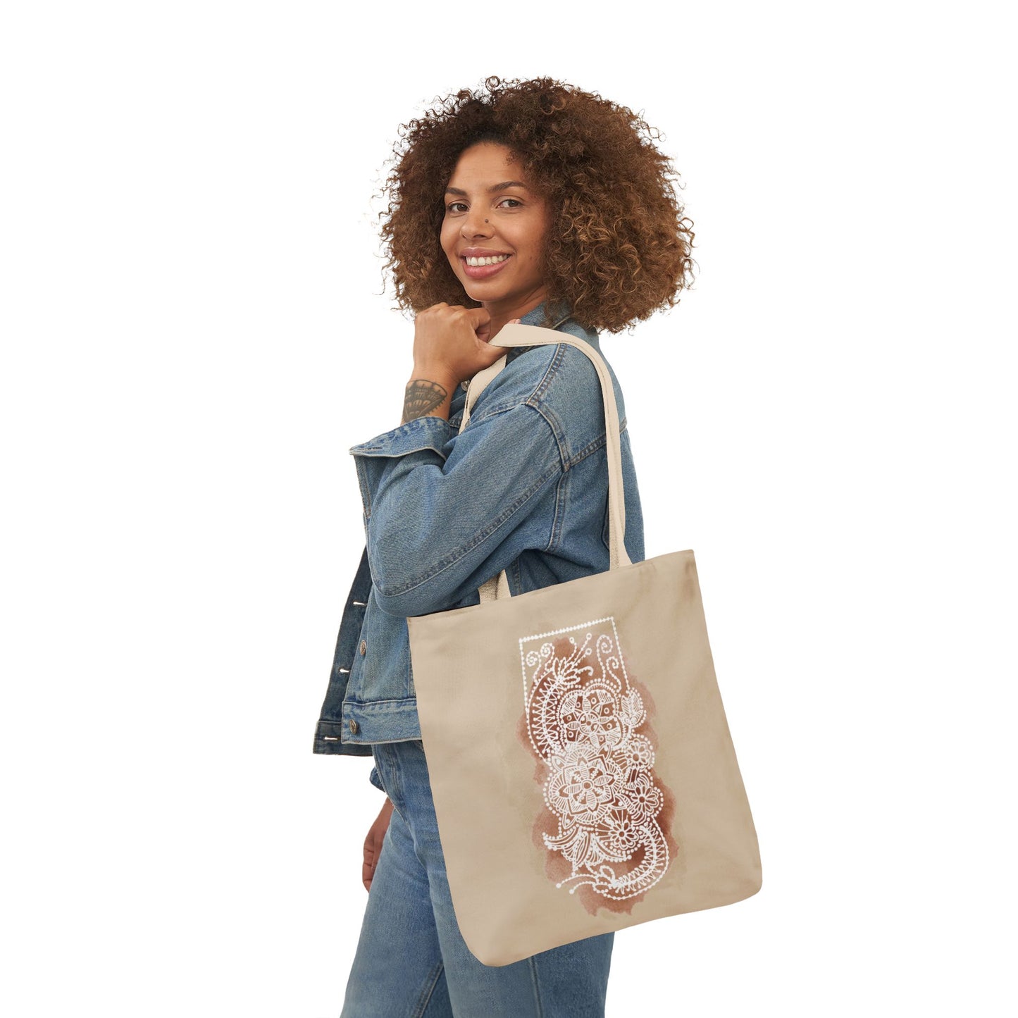 Flowermandala Natural | Canvas Tote Bag