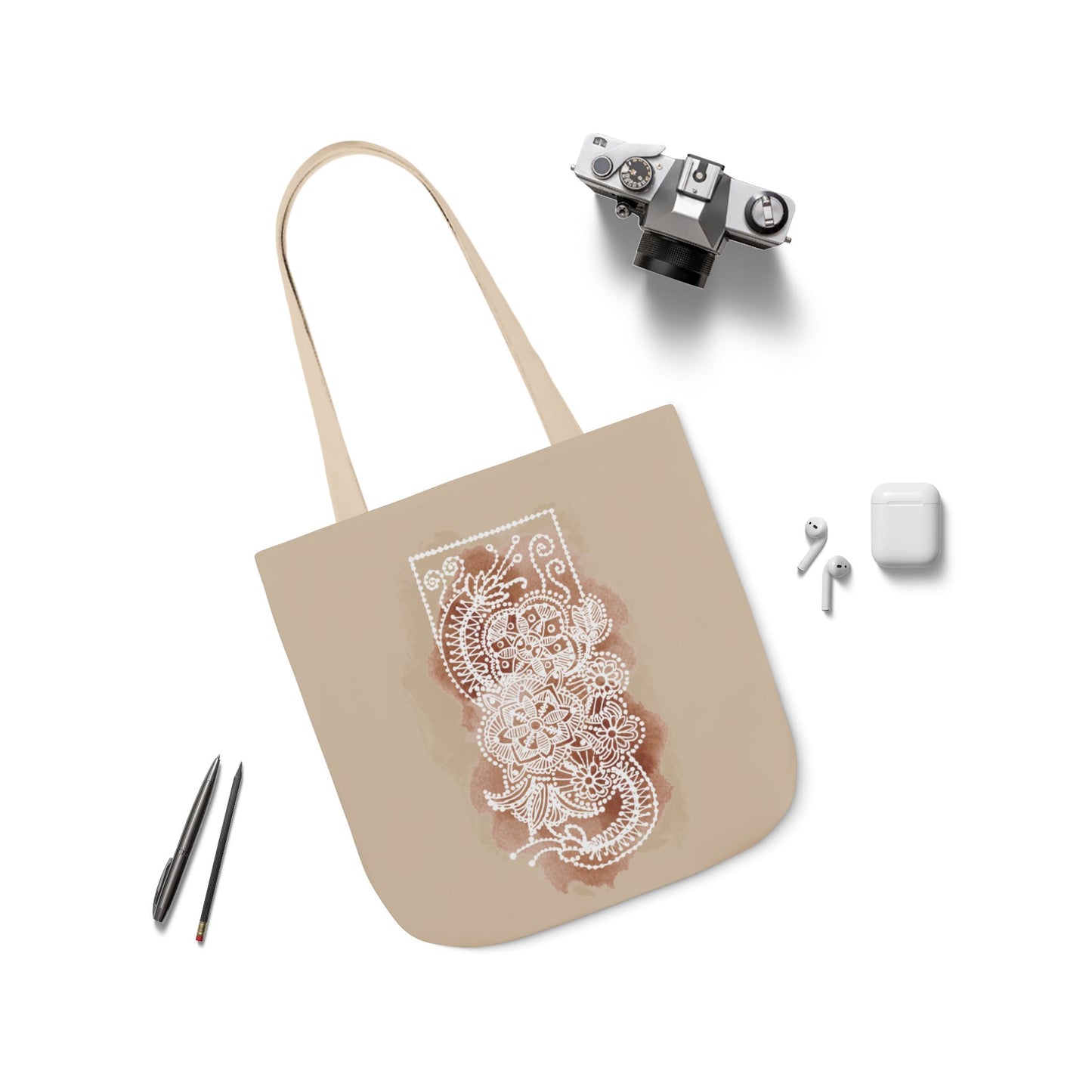 Flowermandala Natural | Canvas Tote Bag