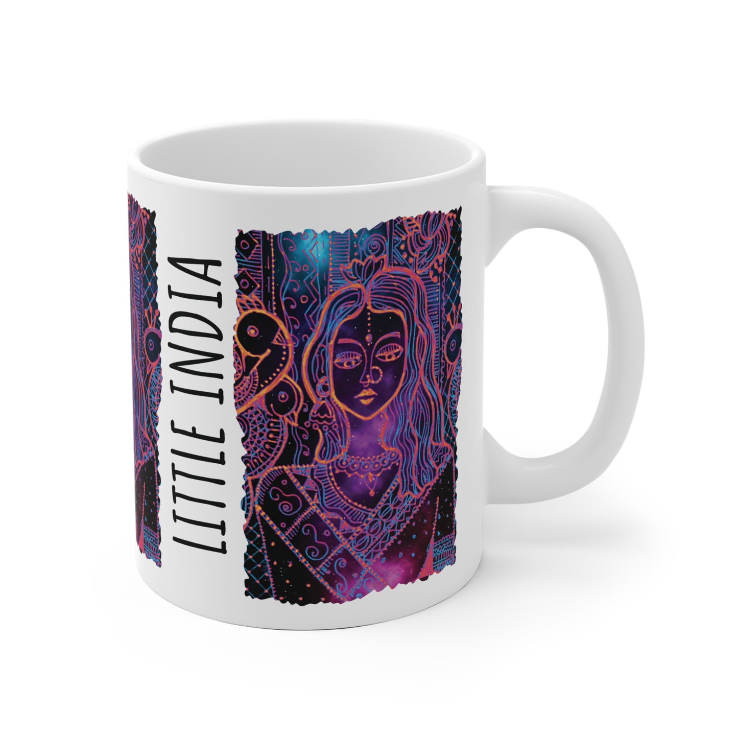 Colorful Artistic Ceramic Mug -'Little India Glowing