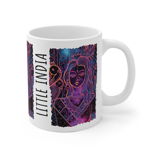 Colorful Artistic Ceramic Mug -'Little India Glowing
