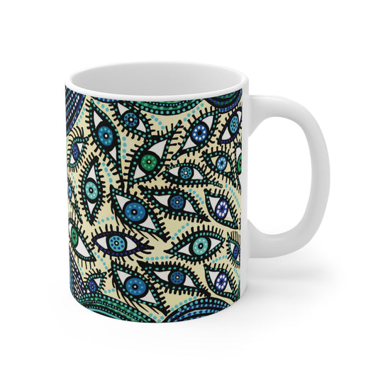 Colorful Artistic Ceramic Mug | 'Heras Vision' Majestic Birds