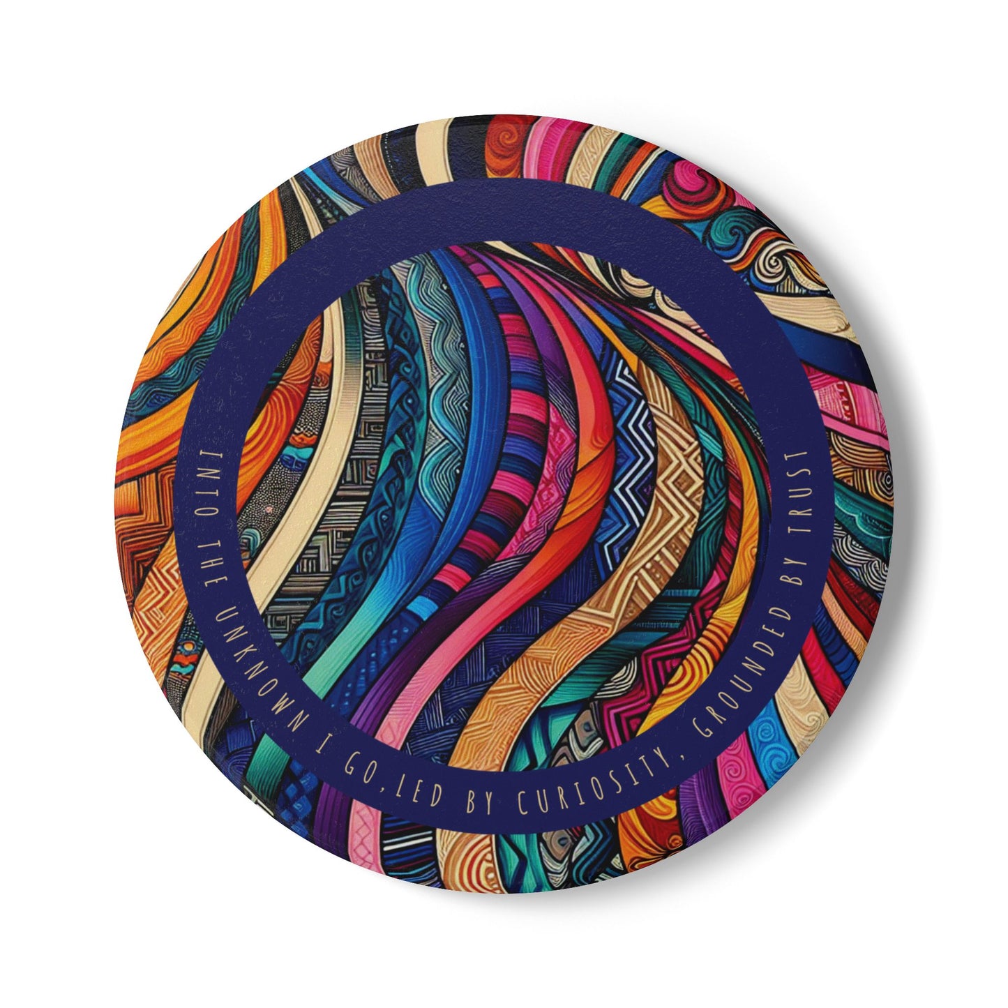 "Into the Unknown I Go" |  Ceramic Coaster - Vibrant Drinkware Decor for Home & Gifts